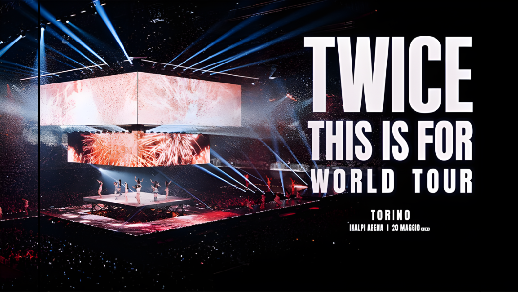 Locandina del gruppo Twice per il nuovo "this is for world tour"