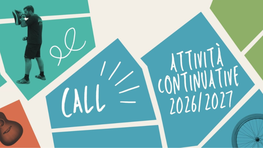 scritta call attività continuative 2026/2027 con foto relative ad attività sportive e musicali