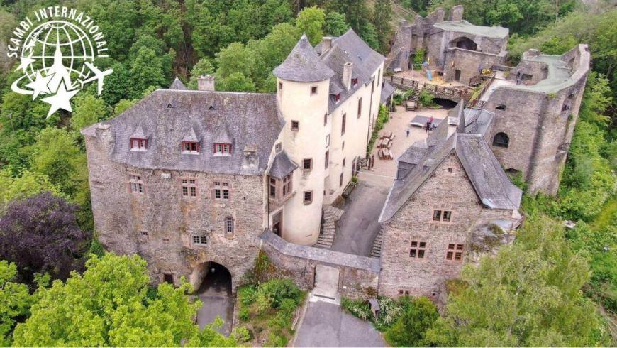 Foto del castello di Neuerburg in Germania ripreso dall'alto