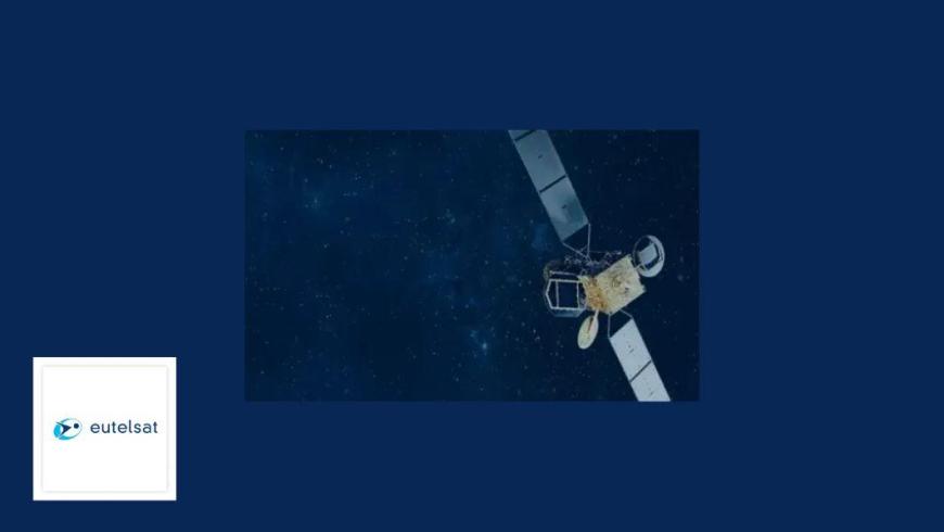 Satellite nello spazio e logo Eutelsat