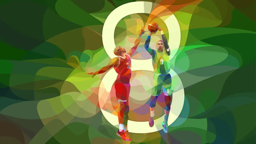 Logo Final Eight 2026: duo giocatori di basket che si sfidano