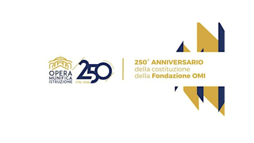 Logo della Fondazione OMI con scritta 250° anniversario della costituzione della Fondazione OMI