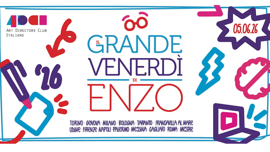 scritta Il grande venerdì di Enzo con elenco delle città in cui si svolgerà l'evento