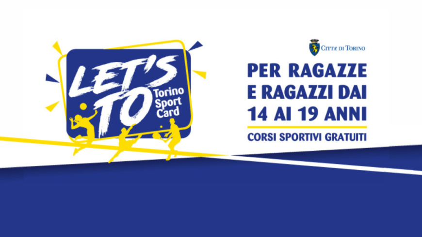 carta torino sport card, icone gialle di una pallavollista, ballerina e giocatore di tennis