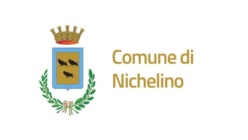 scritta Comune di Nichelino con disegno dello stemma