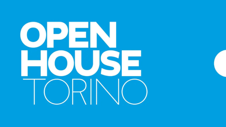scritta OPEN HOUSE TORINO bianca su sfondo azzurro