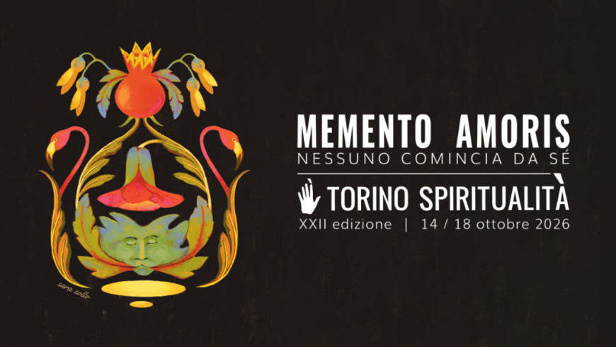 Disegno di pianta e scritta Memento Amoris Nessuno comincia da sé Torino Spiritualità 14-18 ottobre 2026