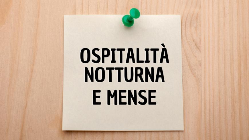 ospitalità notturna e mense