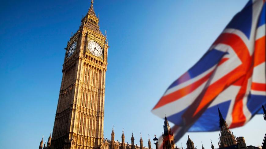 bandiera UK e sfondo con il Big Ben