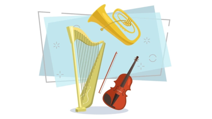 disegno con strumenti musicali